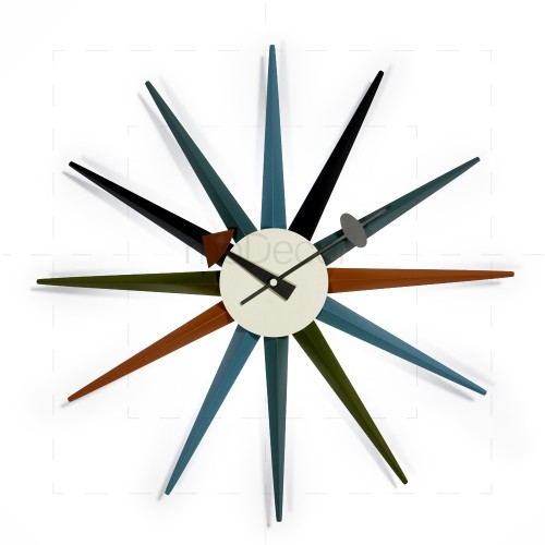 Nelson Sunburst Clock Multicolor